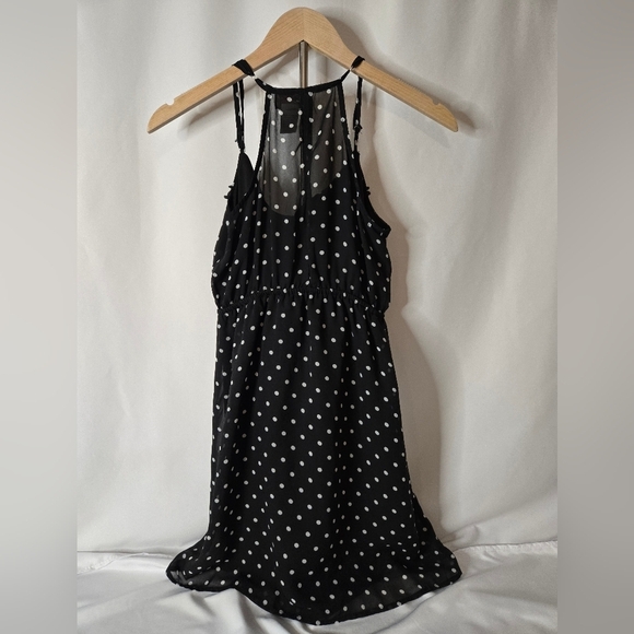 Eyelash Couture Black & White Polka Dot Chiffon Sundress – Size M - Picture 6 of 8